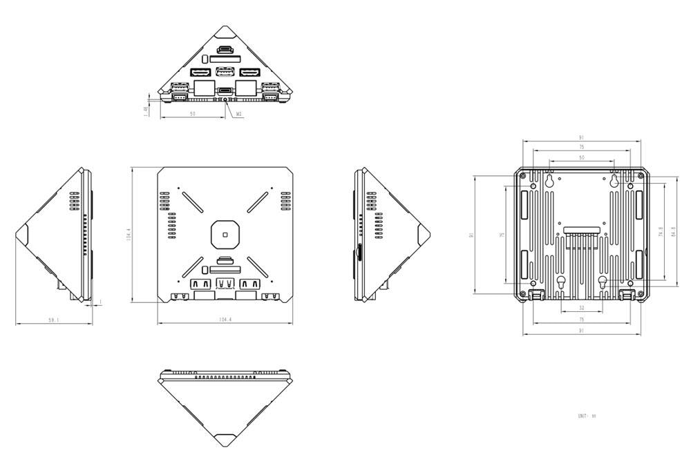 Mechanical Drawing - M5Stack AI Pyramid-Pro AI PCs